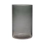 Cylindrical glass vase SANYA EARTH, dark grey clear, 21cm, Ø14cm