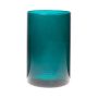 Cylindrical glass vase SANYA EARTH, cyan blue-clear, 21cm, Ø14cm