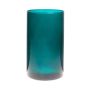 Cylindrical glass vase SANYA EARTH, cyan blue-clear, 30cm, Ø16cm