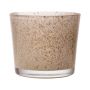 Large glass tealight holder ALENA GRANIT, granite sand, 9cm, Ø10cm