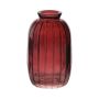 Bottle SILVINA made of glass, grooves, red brown-clear, 11,8cm, Ø7cm