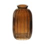 SILVINA glass bottle, fluted, orange-brown-clear, 12 cm, Ø7 cm