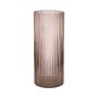 Flower vase SORCHA with grooves, glass, pale pink-clear, 30cm, Ø12,5cm