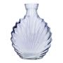 Flat glass bottle RACHELLE in shell look, lavender-clear, 5"x2.2"x6.6"/12.8x5.6x16.8cm