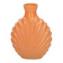 Flat glass bottle RACHELLE in shell look, peach-frosted glass, 5"x2.2"x6.6"/12.8x5.6x16.8cm