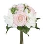 Artificial bouquet of roses and hydrangeas DRUZA with fruits, pink-white, 12"/30cm