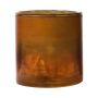 Maxi glass tealight holder RIGOBERTO, gold at the top, orange-brown-clear, 10cm, Ø10cm