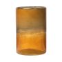 Maxi glass tealight holder RIGOBERTO, gold at the top, orange-brown-clear, 15cm, Ø10cm