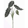 Plastic alocasia sanderiana MATHEA on spike, green-white, 30"/75cm