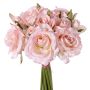 Fake bouquet of roses ROSILA, pink, 10"/25cm, Ø8"/20cm