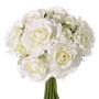 Fake bouquet of roses ROSILA, white, 10"/25cm, Ø8"/20cm
