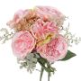 Fake bouquet of roses SIERRA hydrangea, echeveria, pink, 10"/25cm, Ø10"/25cm