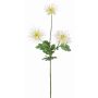 Fake chrysanthemum SOLVIE, white-yellow, 30"/75cm, Ø4.3"-4.7"/11-12cm