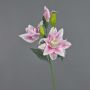 Silk flower lily ISALIE, pink-white, 31"/80cm, Ø6"/15cm