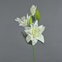 Silk flower lily ISALIE, white-green, 31"/80cm, Ø6"/15cm