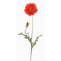 Silk poppy flower LIENTJE, red-orange, 26"/65cm, Ø4.7"/12cm