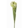 Artificial tulip ROMANA, green-white, 18"/45cm, Ø2.4"/6cm
