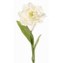 Artificial Parrot Tulip STEFANIE, white-green, 26"/65cm, Ø2.8"/7cm