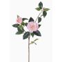 Silk camellia branch RIXA with flowers, pink, 33"/85cm, Ø2"-3.9"/5-10cm