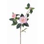 Silk camellia branch RIXA with flowers, pink, 33"/85cm, Ø2"-4"/5-10cm