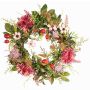 Artificial autumn wreath SABINE, gerbera, fuchsia, Ø12"/30cm