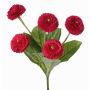 Fake daisy HEIKE on spike, fuchsia, 10"/25cm, Ø1.8"/4.5cm