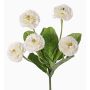 Fake daisy HEIKE on spike, white, 10"/25cm, Ø1.8"/4.5cm
