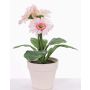 Artificial gerbera SIMONE in decorative pot, pink, 12"/30cm, Ø3.7"/9.5cm