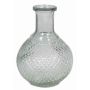 Clear glass bottle DONKA with diamond pattern, 6"/15cm, Ø4.3"/11cm