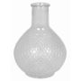 Clear glass bottle DONKA with diamond pattern, 7.3"/18,5cm, Ø5.3"/13,5cm