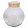 Storage jar GASPAR with cork lid, clear, 8"/20cm, Ø7.5"/19cm
