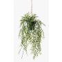 Artificial hanging basket with bamboo ANDRES in decorative pot, 20"/50cm