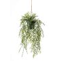 Artificial hanging basket with bamboo ANDRES in decorative pot, 20"/50cm