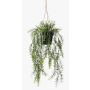 Artificial hanging basket with asparagus sprengeri ANDRES in decorative pot, 20"/50cm