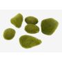 Artificial moss stones BAHIA, 6 pieces, green, 4.7"x6"x2"/12x16x5cm