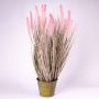 Artificial pennisetum OVIDIO, panicles, zinc pot, green-pink, 4ft/115cm
