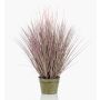 Artificial fountain grass OVIDIO, panicles, zinc pot, green, 3ft/100cm
