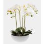 Artificial Phalaenopsis orchid MINA in ceramic pot, white, 24"/60cm