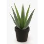 Artificial aloe variegata MARTINEZ, green, 10"/25cm, Ø7"/17cm
