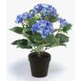 Fake flower hydrangea LAIDA, blue, 14"/35cm, Ø2.8"x3.9"/7x10cm