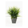 Plastic reed grass ARIANO in zinc pot, green, 12"/30cm