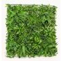 Artificial fern, grass and boxwood mat LORENZA, crossdoor, 3ftx3ft/100x100cm