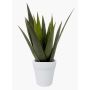 Artificial aloe variegata MARTINEZ, ceramic pot, green, 12"/30cm, Ø7"/17cm