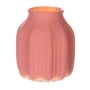 Small glass table vase AMORY, antique pink matt, 6"/16cm, Ø5.4"/13,8cm