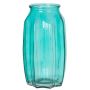 Small glass table vase AMORY, turquoise-clear, 9"/22cm, Ø4.7"/12cm