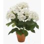 Artificial hydrangea JONE in clay pot, cream, 16"/40cm