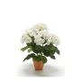 Artificial hydrangea JONE in clay pot, cream, 16"/40cm