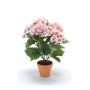 Artificial hydrangea JONE in clay pot, light pink, 16"/40cm