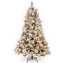 Artificial fir tree MINSK SPEED, cones, LEDs, snow-covered, 7ft/210cm, Ø5ft/140cm