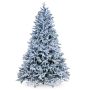 Plastic fir tree ALASKA SPEED, snow-covered, blue LEDs, 8ft/230cm, Ø5ft/150cm